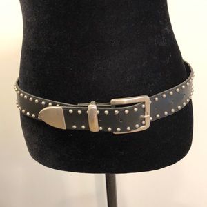 Black belt with double row of silver rivets
